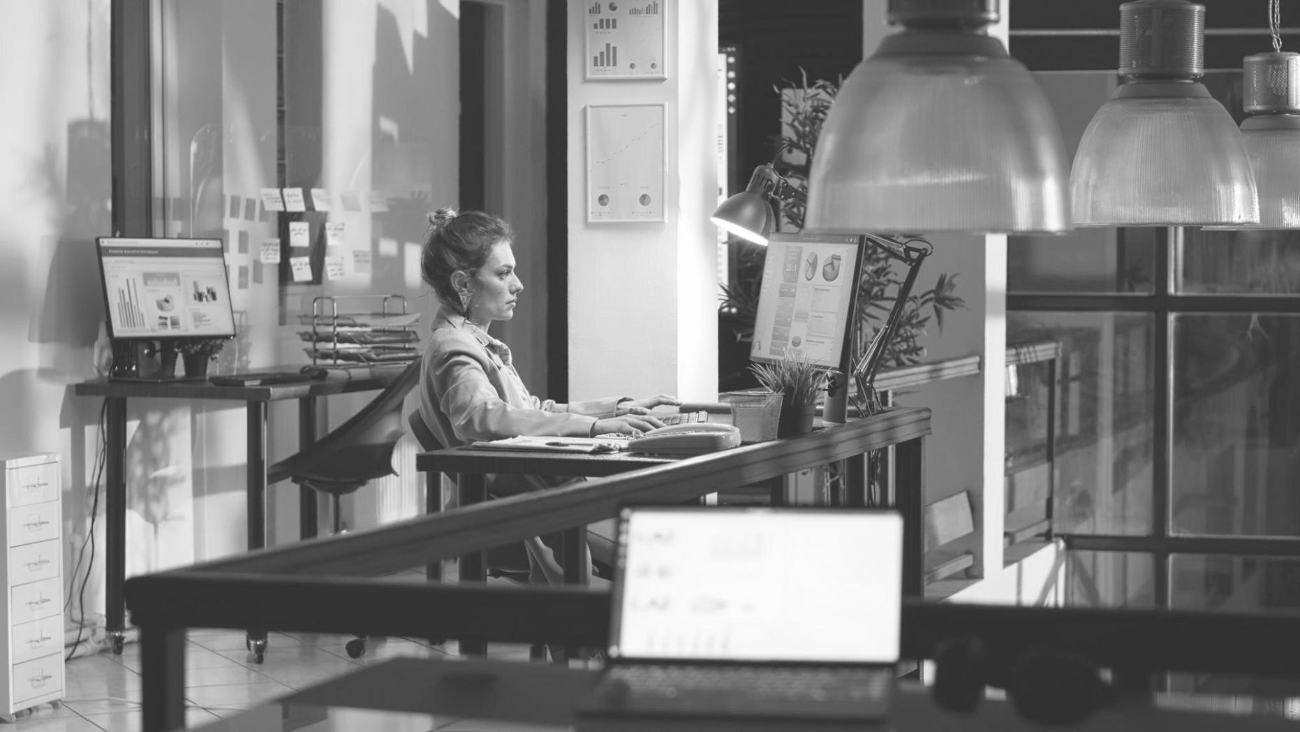 Modern development workspace with multiple screens showing JavaScript frameworks